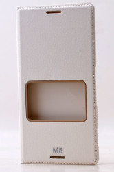 Sony Xperia M5 Kılıf Zore Dolce Kapaklı Kılıf Beyaz