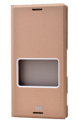 Sony Xperia M5 Kılıf Zore Dolce Kapaklı Kılıf Gold