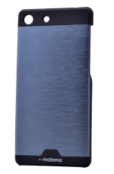 Sony Xperia M5 Kılıf Zore Metal Motomo Kapak Lacivert