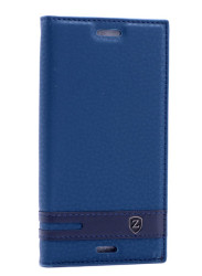 Sony Xperia X Compact Kılıf Zore Elite Kapaklı Kılıf Lacivert