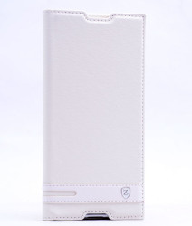 Sony Xperia XA1 Kılıf Zore Elite Kapaklı Kılıf Beyaz
