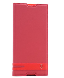 Sony Xperia XA1 Kılıf Zore Elite Kapaklı Kılıf Kırmızı