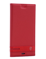 Sony Xperia XZ Kılıf Zore Elite Kapaklı Kılıf Kırmızı