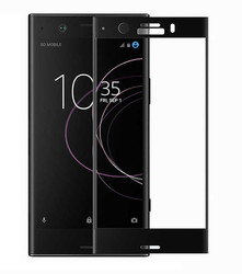 Sony Xperia XZ1 Zore Ekranı Tam Kaplayan Düz Cam Koruyucu Siyah