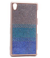 Sony Xperia Z2 Kılıf Zore Mat Lazer Taşlı Silikon Mavi