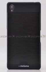 Sony Xperia Z4 Kılıf Zore Metal Motomo Kapak Siyah