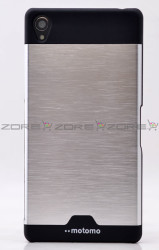 Sony Xperia Z4 Kılıf Zore Metal Motomo Kapak Gri