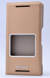 Sony Xperia Z5 Compact Kılıf Zore Dolce Kapaklı Kılıf Gold