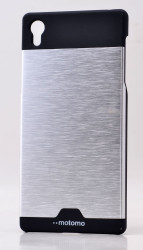 Sony Xperia Z5 Kılıf Zore Metal Motomo Kapak Gri