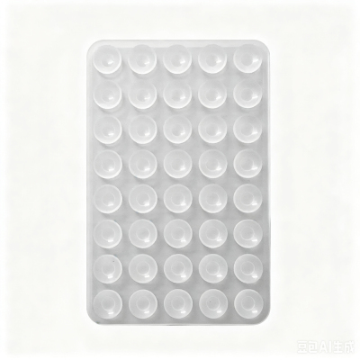 Square Kiss Design 03 Double-Sided Silicone Holder 5.50cm x 8cm Şeffaf