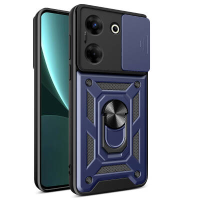 Tecno Camon 20 Pro 4G Case Magnetic Stand Camera Protector Zore Sliding Vega Cover Blue