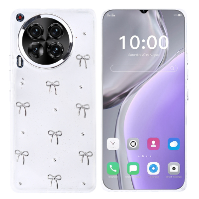 Tecno Camon 30 Kılıf Airbag Tasarımlı Simli Şeffaf Zore Kutup Kapak Fiyonk