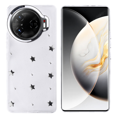Tecno Camon 30 Pro 5G Case Airbag Design Glitter Transparent Zore Kutup Cover Yıldız