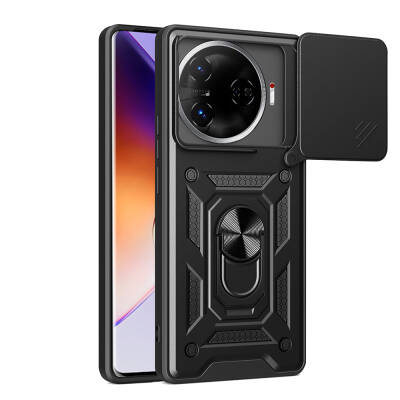 Tecno Camon 30 Pro 5G Case with Magnetic Stand Camera Protection Zore Sliding Vega Cover Black