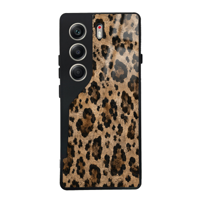 Tecno Camon 40 4G Kılıf Kamera Korumalı Desenli Zore Lusi Kapak Kahve Leopar