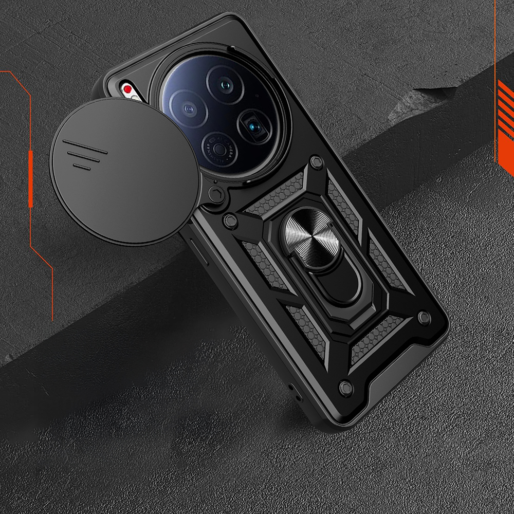 Tecno Camon 40 Premier 5G Kılıf Magnetik Standlı Kamera Korumalı Zore Sürgülü Vega Kapak - 7