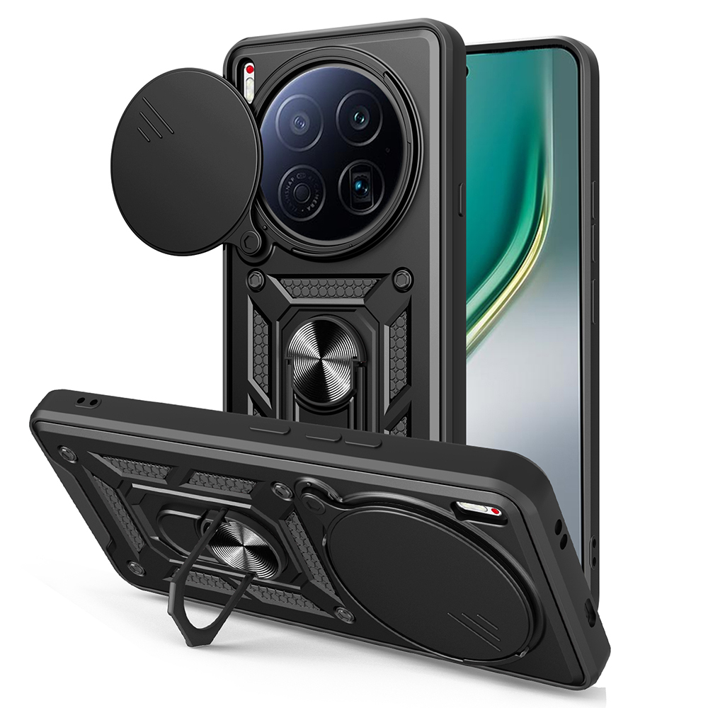 Tecno Camon 40 Premier 5G Kılıf Magnetik Standlı Kamera Korumalı Zore Sürgülü Vega Kapak - 3