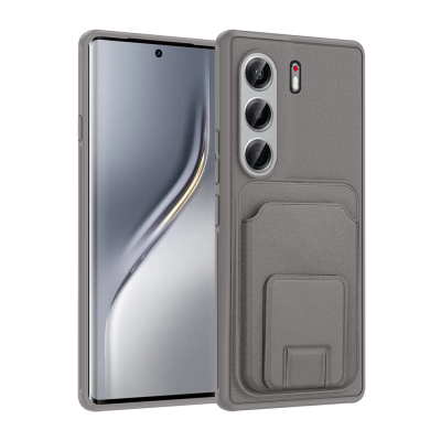 Tecno Camon 40 Pro Case with Card Holder TPU Zore Bikart Cover Grey