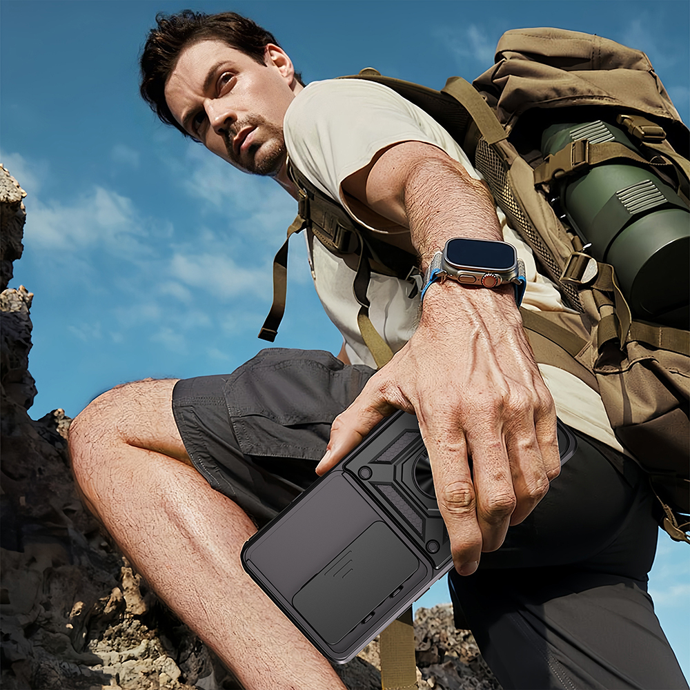 Tecno Camon 40 Pro Kılıf Magnetik Standlı Kamera Korumalı Zore Sürgülü Vega Kapak - 4