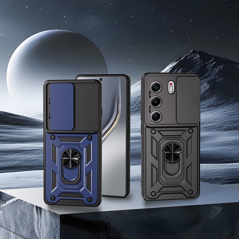 Tecno Camon 40 Pro Kılıf Magnetik Standlı Kamera Korumalı Zore Sürgülü Vega Kapak - 6