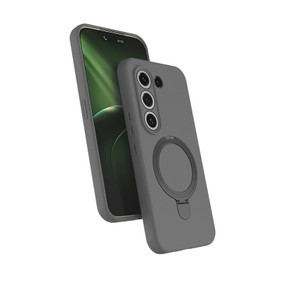 Tecno Camon 50 Kılıf M-safe Şarj Özellikli Standlı Zore Samara Kapak Titanyum-Gri