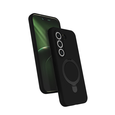 Tecno Camon 50 Kılıf M-safe Şarj Özellikli Standlı Zore Samara Kapak Siyah