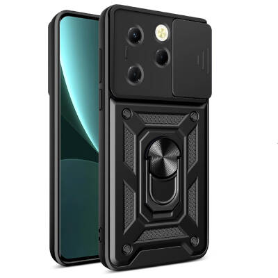 Tecno Spark 20 Pro Case Magnetic Stand Camera Protector Zore Sliding Vega Cover Black