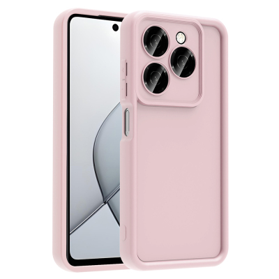 Tecno Spark 20C Kılıf Kamera Korumalı Zore Ananas Kapak Pembe