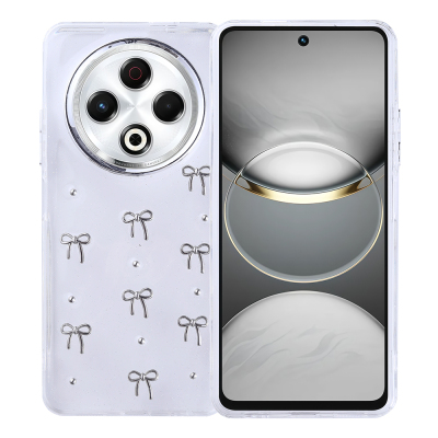 Tecno Spark 30 4G Case Airbag Design Glitter Transparent Zore Kutup Cover Fiyonk