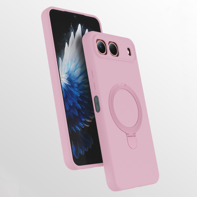 Tecno Spark 40 5G Case with M-safe Charging Stand and Zore Samara Cover Pink