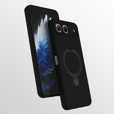 Tecno Spark 40 5G Case with M-safe Charging Stand and Zore Samara Cover Black