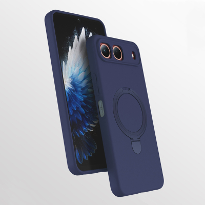 Tecno Spark 40 5G Case with M-safe Charging Stand and Zore Samara Cover Navy blue