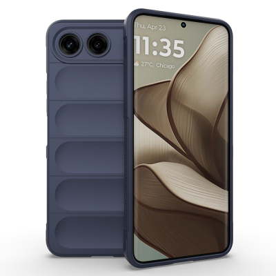 Tecno Spark 40 5G Kılıf Esnek TPU Oyuklu Arka Yüzey Tasarımlı Zore Etnik Silikon Kapak Lacivert