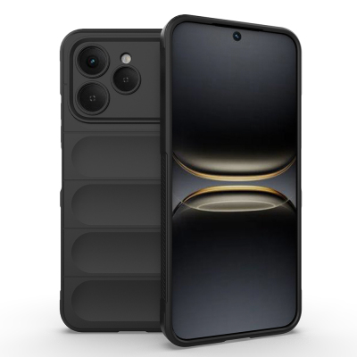 Tecno Spark 40 Case Flexible TPU Hollow Back Surface Design Zore Ethnic Silicone Cover Black