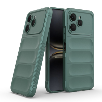Tecno Spark 40 Case Flexible TPU Hollow Back Surface Design Zore Ethnic Silicone Cover Dark Green