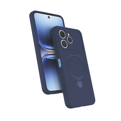 Tecno Spark 40 Case M-safe Charging Stand Zore Samara Cover Navy blue