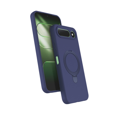 Tecno Spark 50 5G Case Zore Samara Cover with M-safe Charging Feature and Stand Navy blue