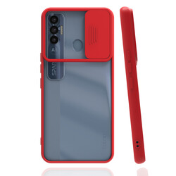 Tecno Spark 7 Pro Case Zore Lensi Cover Red