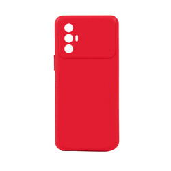 Tecno Spark 8 Pro Kılıf Zore Biye Silikon Kırmızı