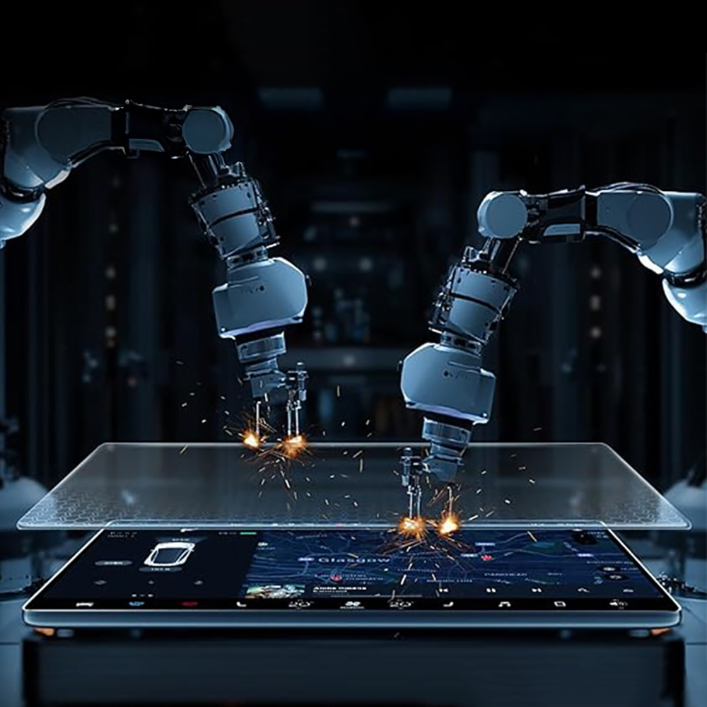 Tesla New Model Y 2in1 Car Multimedia Screen Protector Zore Premium Tempered Glass Screen Protector with Application Tool - 5