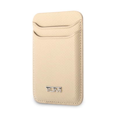 Tumi Original Licensed 2 Chamber Metal Logo Leather Magnetic Card Holder Haki