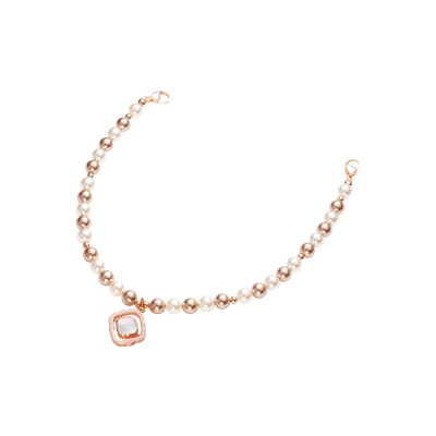 Udemos Ideal Pearl Series Pearl Embellished Phone Wrist Strap Rose Gold
