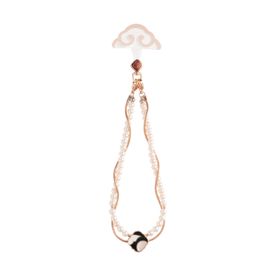 Udemos Ideal Pearl Series Pearl Embellished Phone Wrist Strap Beyaz-Rose Gold