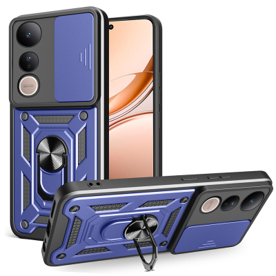 Vivo V50 Lite 4G Case Magnetic Stand Camera Protection Zore Sliding Vega Cover Blue