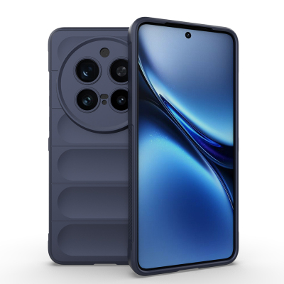 Vivo X200 Pro 5G Kılıf Esnek TPU Oyuklu Arka Yüzey Tasarımlı Zore Etnik Silikon Kapak Lacivert