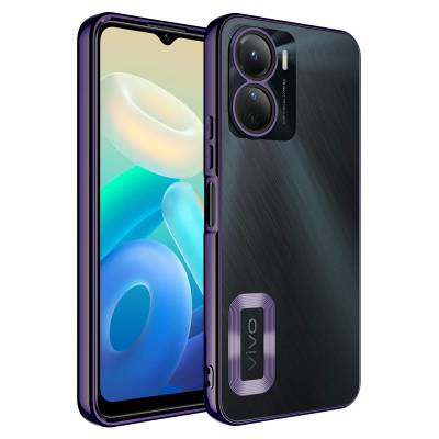 Vivo Y16 Case Camera Protected Zore Omega Cover With Logo Derin Mor