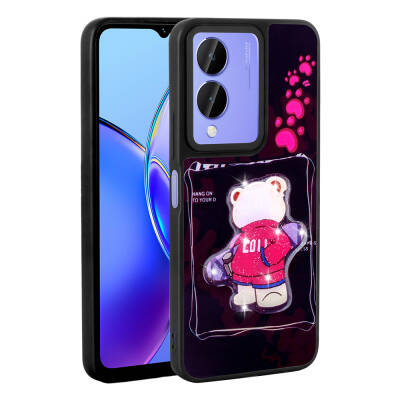 ViVo Y17s Case Shining Embossed Zore Amas Silicone Cover with Iconic Figure Siyah