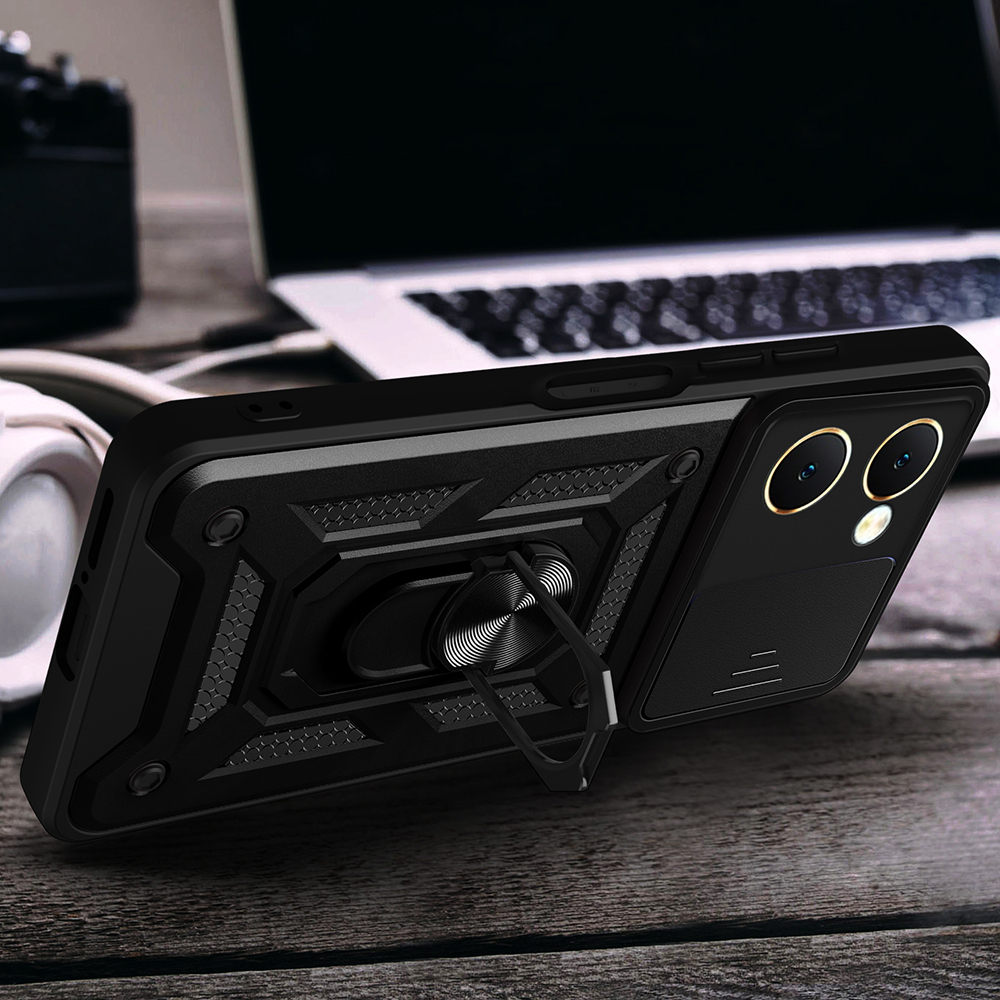 Vivo Y18 Case Magnetic Stand Camera Protection Zore Sliding Vega Cover - 9