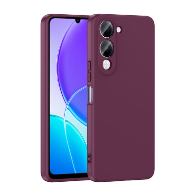 Vivo Y19 Case Zore Mara Lansman Cover Koyu Mor