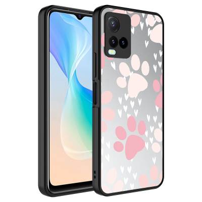 Vivo Y21S Case Mirror Patterned Camera Protected Glossy Zore Mirror Cover Pati